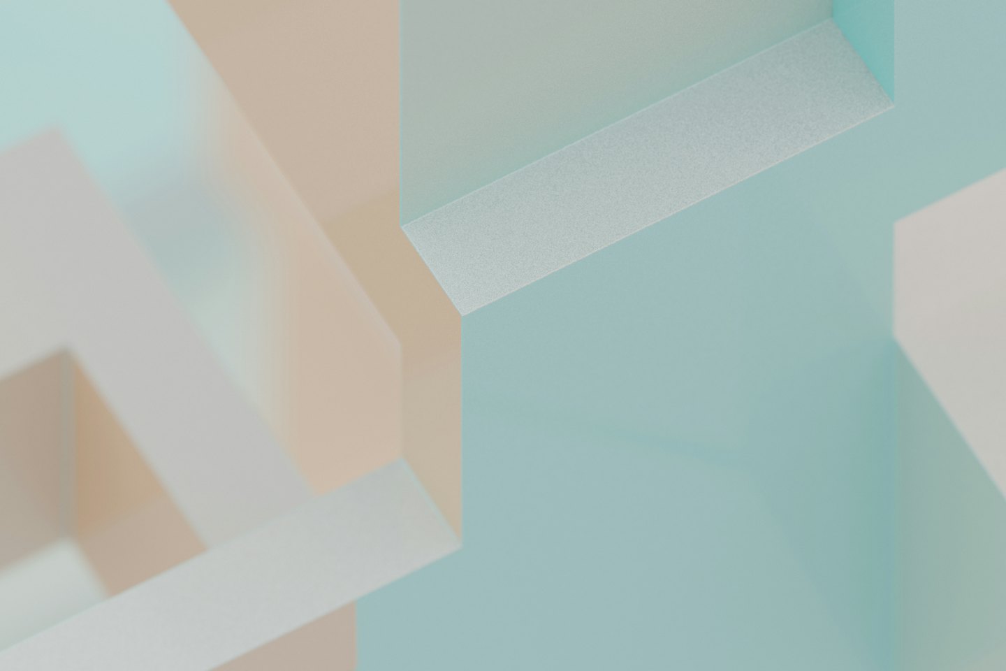 Abstrakte geometrische Ebenen überlappen sich in Pastelltönen.